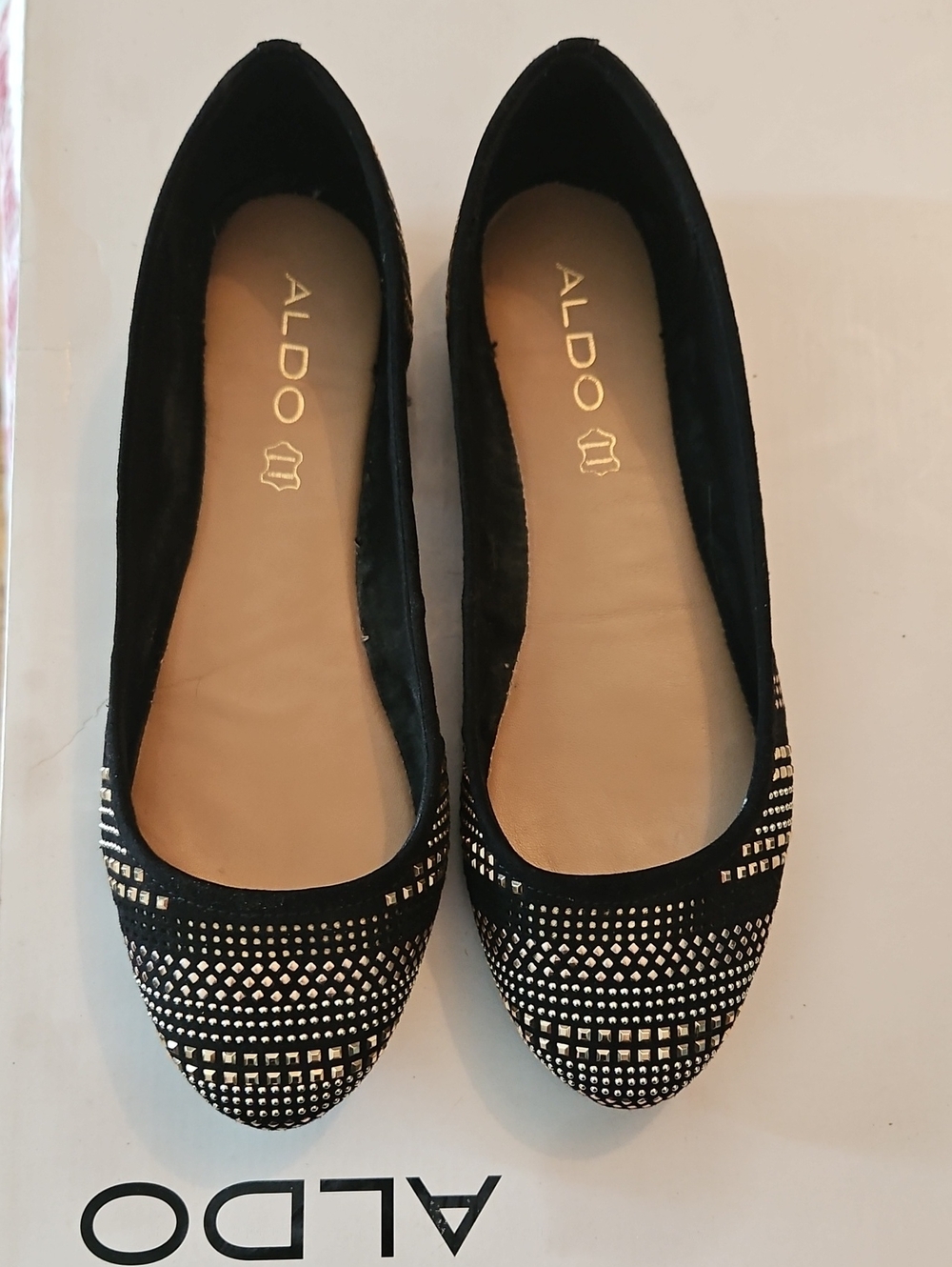 ALDO Black Studded Ballet Flats